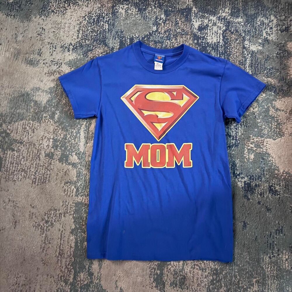 Dc-comics Women's Blue T-shirt Supermom Small